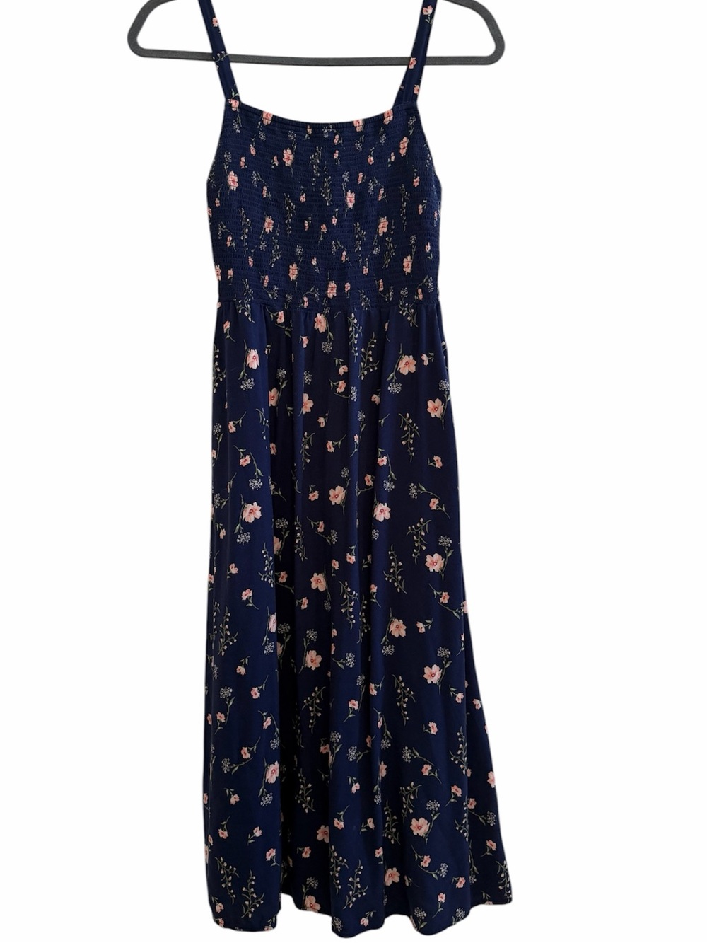 Old Navy Adjustable Strap Midi Dress with Smocking Top & Pockets XS